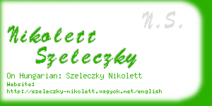 nikolett szeleczky business card